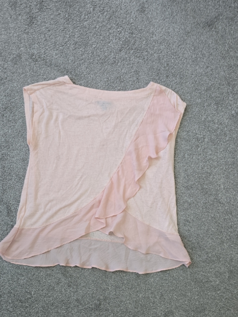 Banana Republic Light Pink Ruffle-Trim Cap Sleeve Top SzM